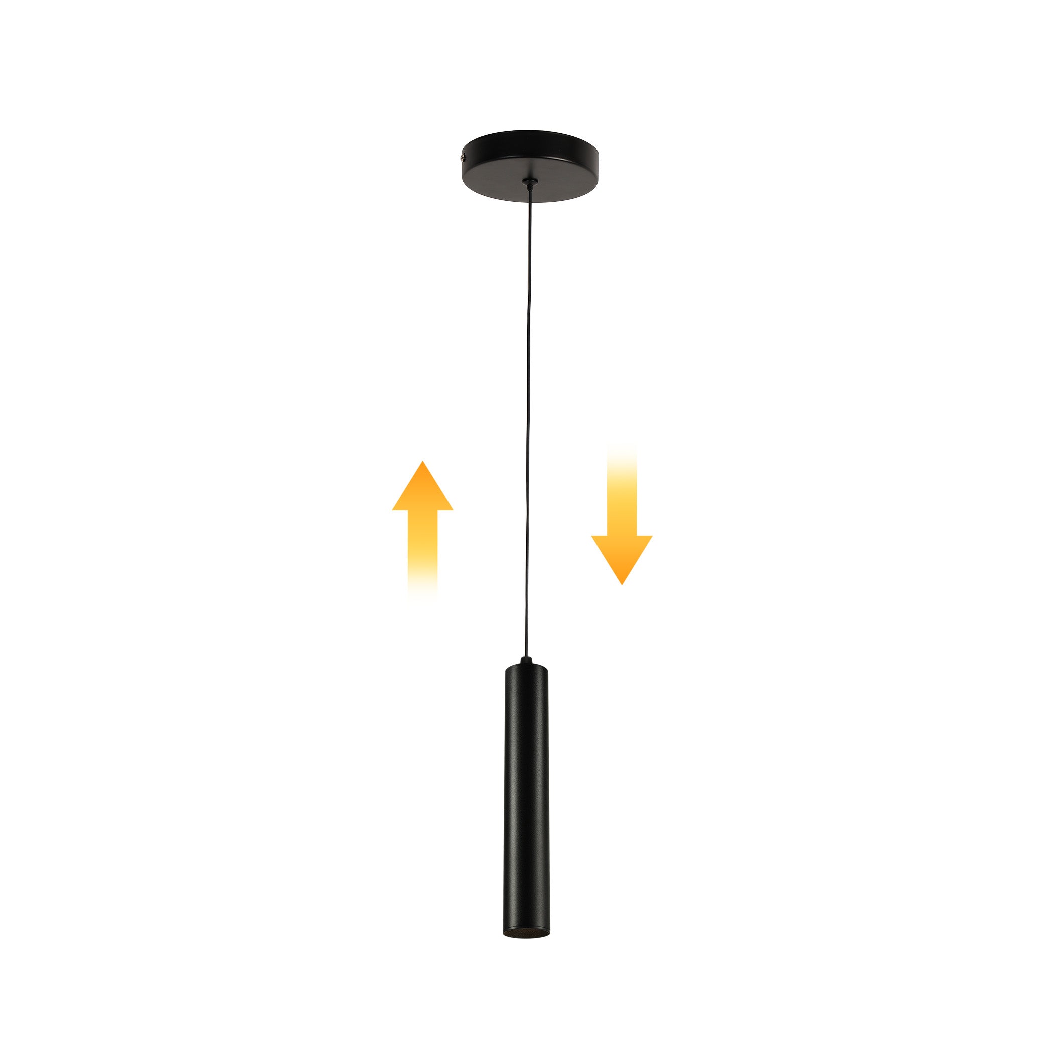 10W black cylindrical led pendant light