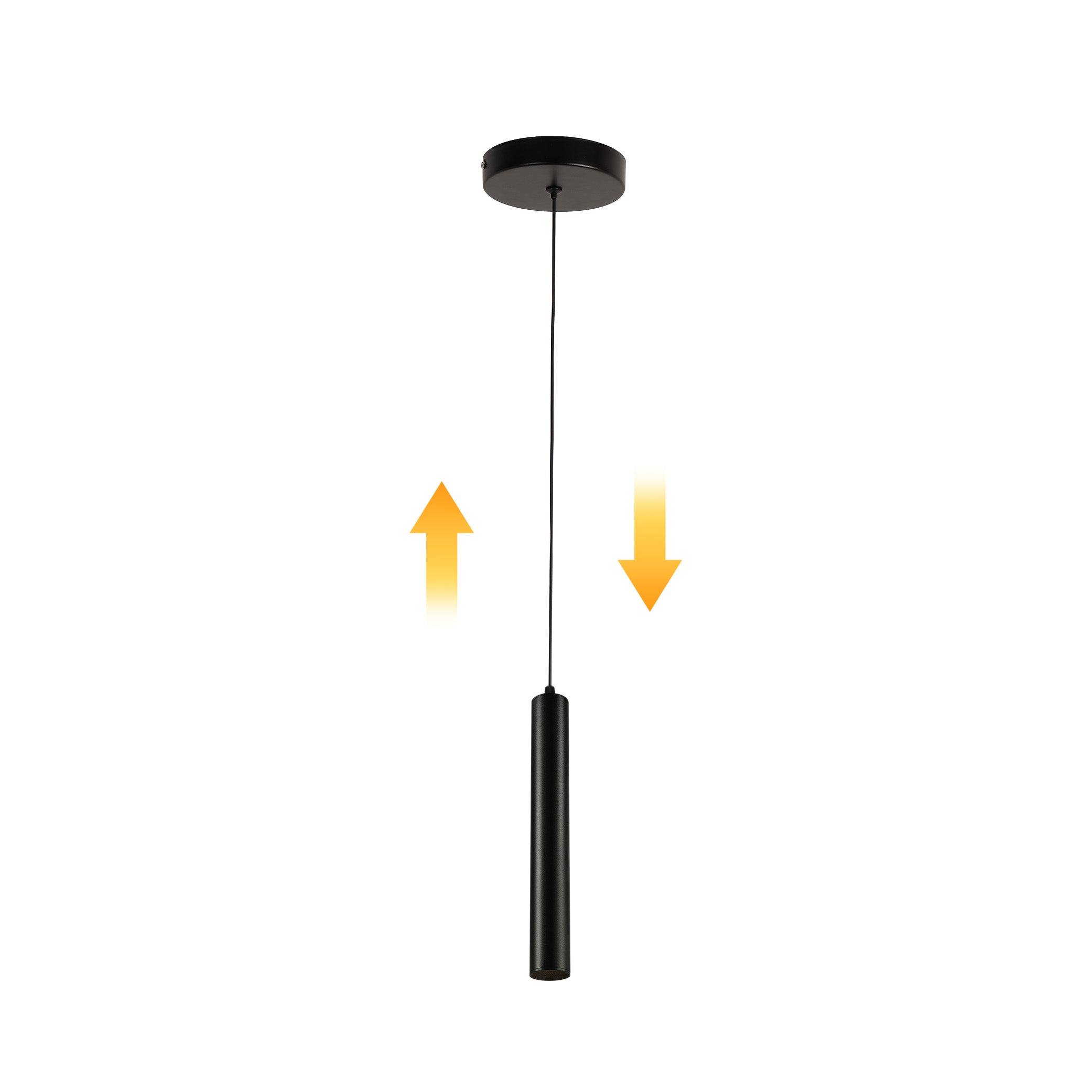 5W black cylindrical led pendant light